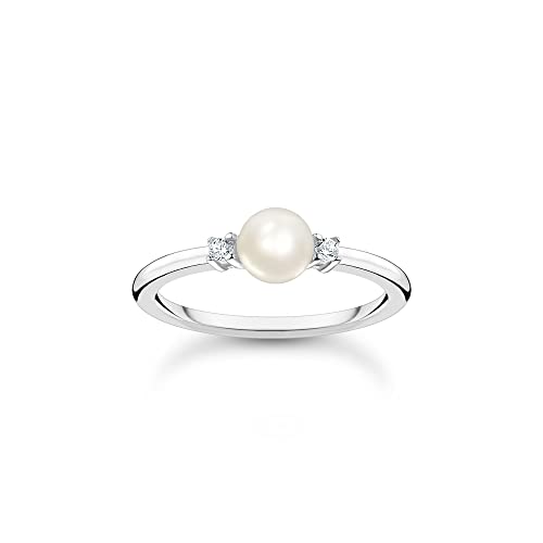 THOMAS SABO Damen Ring Perle mit weißen Steinen...