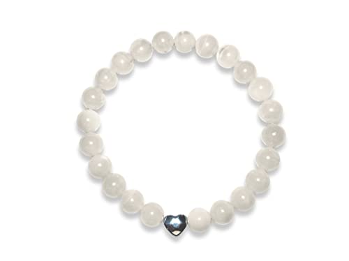 Majas Perlen Mondstein Armband echt mit Perlen 8mm...