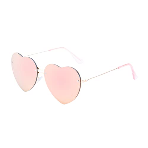 YOJUED Herz Sonnenbrille mit Metall Frame Candy...