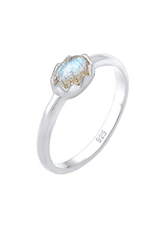 Elli Ring Damen Vintage Look Basic mit Labradorit...