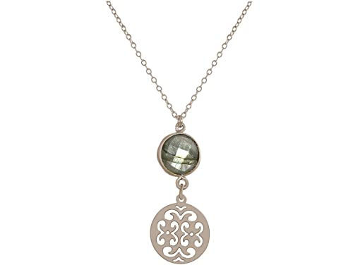 Gemshine Halskette mit Mandala und Labradorit....