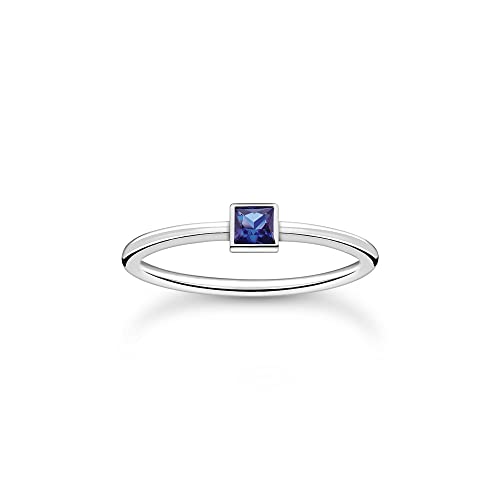 THOMAS SABO Damen Ring mit blauem Stein 925...