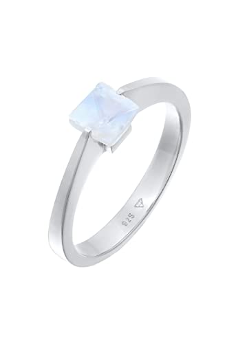 Elli Ring Damen Band Solitär Viereck mit...