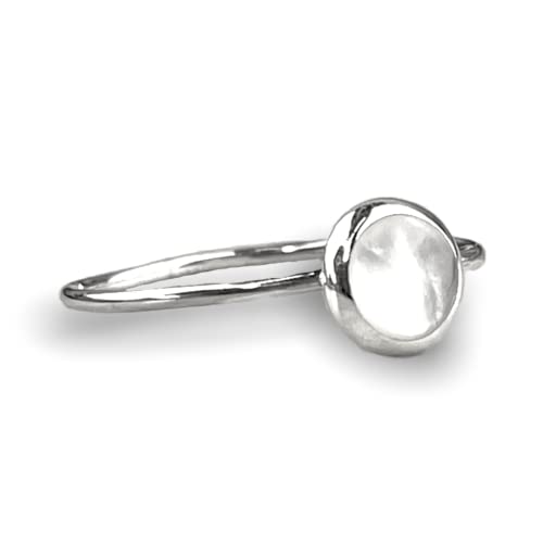 MadamLili - Perlmutt Ring Weiß aus 925 Sterling...