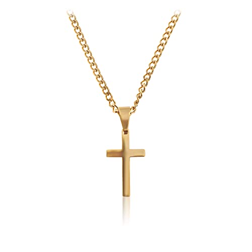 Halskette mit Kreuz-Anhänger Gold • Robuste...
