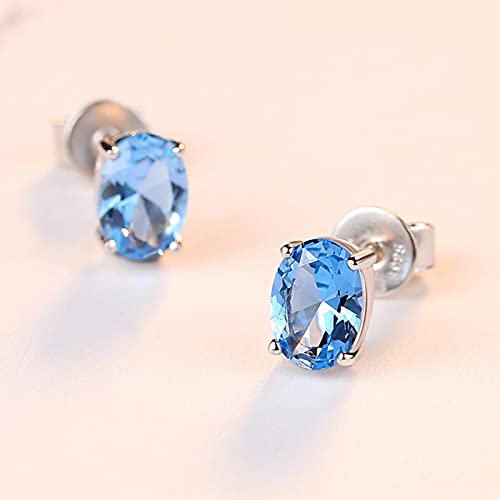 Topas Ohrringe 1,8 Karat Oval Himmelblau Topas...