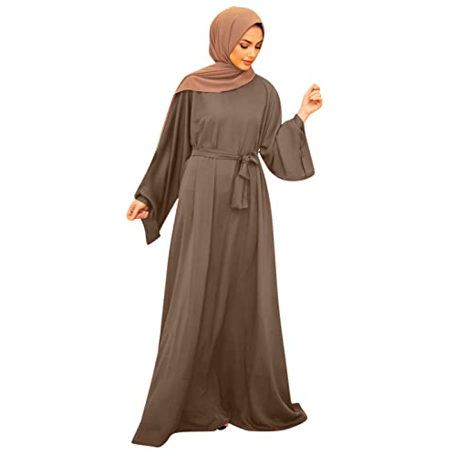 Abaya Muslim Damen, Damen Muslim Roben Einfarbig...