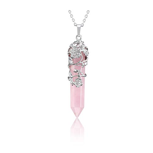 CrystalTears Halskette Damen Silber Blume Wire...