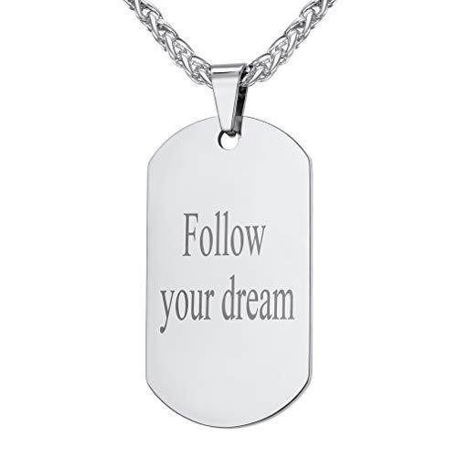 Custom4U Individuelle Herren Dog Tag Kette mit...
