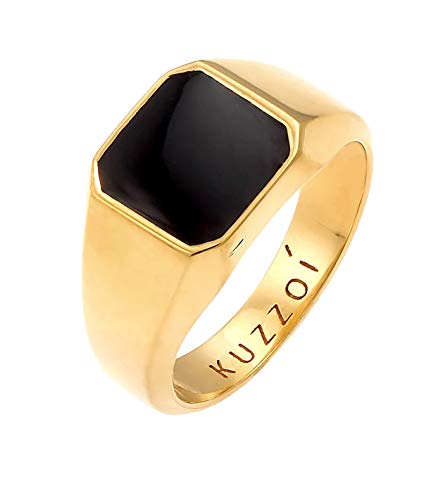 Kuzzoi Goldener Siegelring Herrenring Achteck mit...