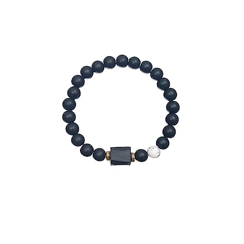 LUOKIFUR Schwarzes Turmalin-Armband für Herren,...