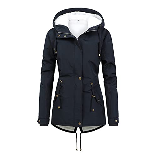 Zeiayuas Winterjacke Damen Lang Warm Gefüttert...