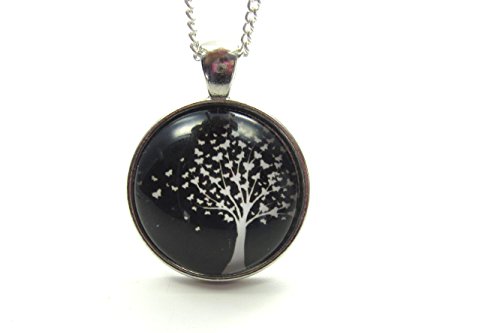 Schmetterlingsbaum Cabochon Kette Silber-Farben...