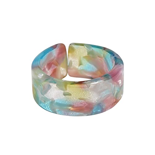 Ring Frauen Ring Einfache Bunte Acryl M?chen Ringe...