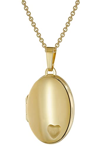 trendor Halskette mit Medaillon für Damen Gold...