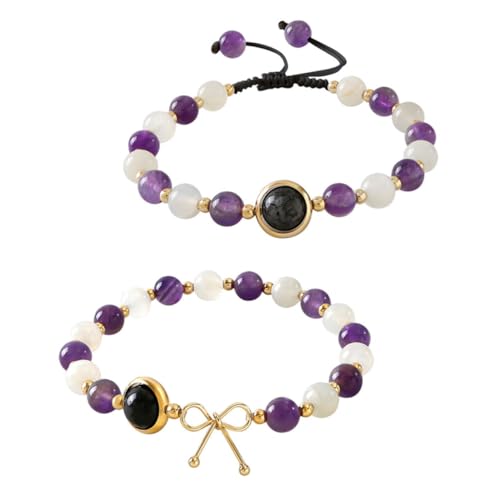 ULTECHNOVO 2 Stück Mondstein-Armband...