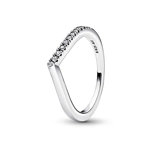 Pandora Timeless Wishbone Halb Funkelnder Ring aus...