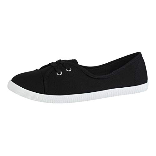 Elara Damen Ballerinas Sneaker Schnürer...