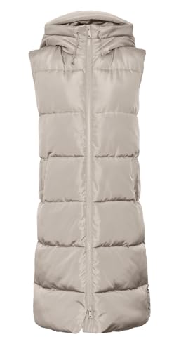 VERO MODA Damen 3/4-lange Steppweste VMLigaane mit...