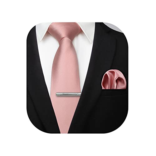 HISDERN Herren Hochzeit Rosa Krawatten und...