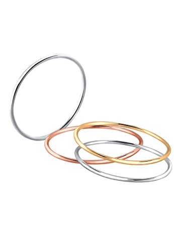 Elli Ring Damen Ring Set Stacking-Rings Tricolor...