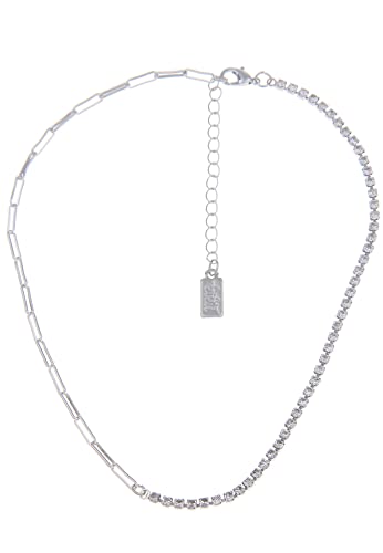 Leslii Damen-Kette kurze Halskette Strass-Collier...