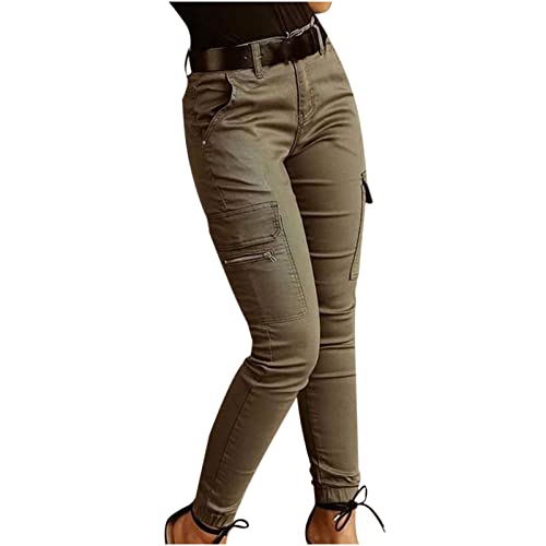 Cargohosen Damen Einfarbige Werkzeug Hosen...