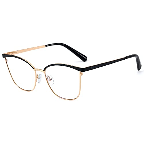 kachawoo Metallrahmen-Brille Cat Eye Gold Legs...