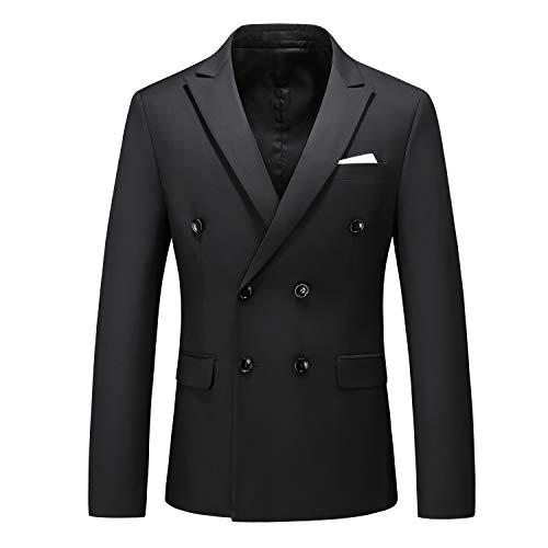 MOGU Herren Zweireihiger Blazer Slim Fit Einfarbig...
