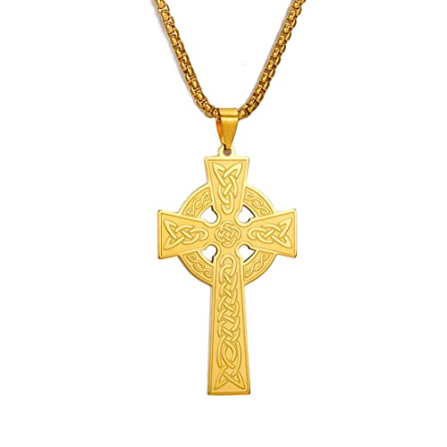 EUEAVAN Wikinger Keltisches Kreuz Halskette...