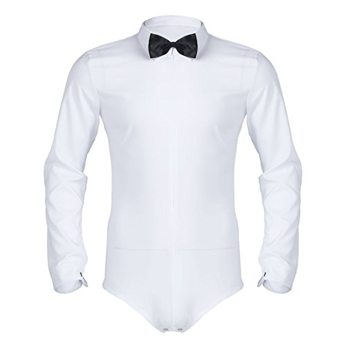 iEFiEL Herren Hemd Slim Fit Langarm Tanz Bodysuit...