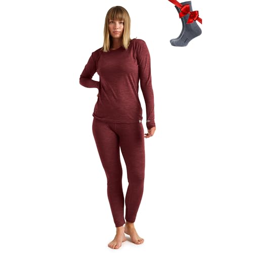 Merino.tech 100% Merino Unterwäsche Damen Set -...