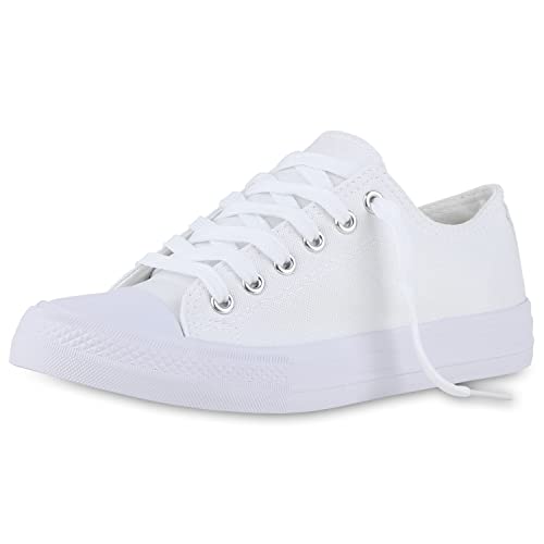 VAN HILL Damen Sneaker Low Bequeme Schnürschuhe...