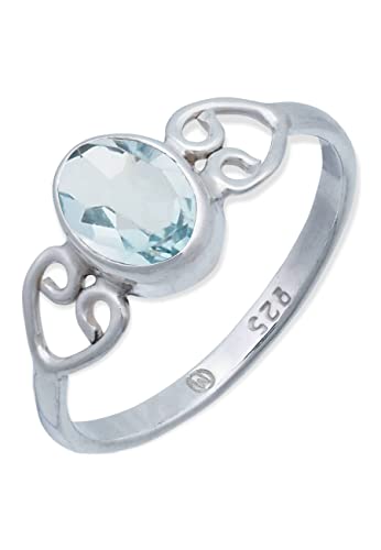 Ring 925 Silber Blau Topas hellblauer Stein...