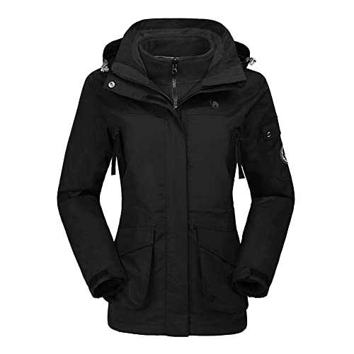 Ambayz Damen Ski 3-in-1-Jacke 2 Stück Set Outdoor...