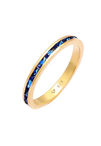 Elli Ring Damen Modisch Trend mit Saphiren aus 925...
