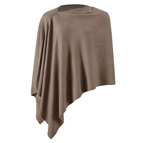 Damen-Poncho, leicht, einfarbig, Pullover-Schal,...