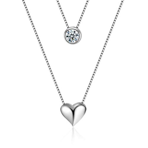 AMTBBK Love-Herz Damen Halskette 925 Sterling...