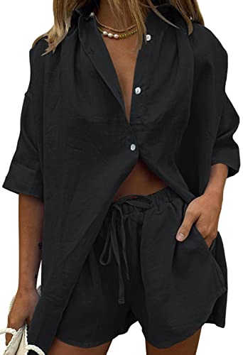 Viottiset Damen 2-Teiliges Outfit Sommer Kurzarm...
