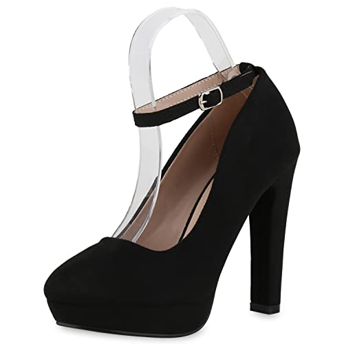 VAN HILL Damen Plateau Pumps Party Schuhe Stiletto...