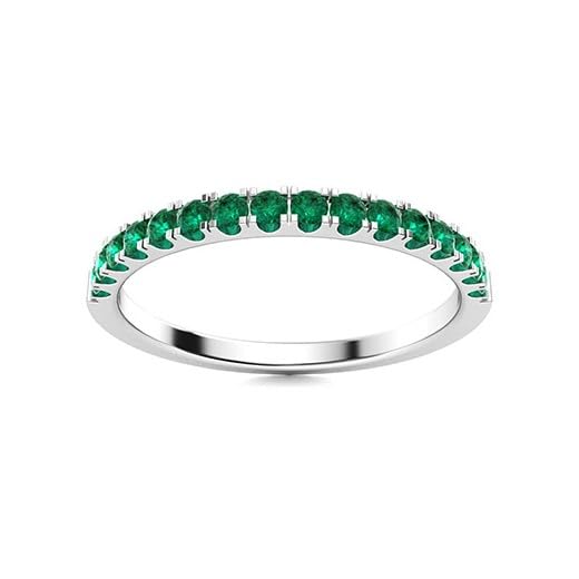 Emerald Round 2.00mm Half Eternity Band Ring |...