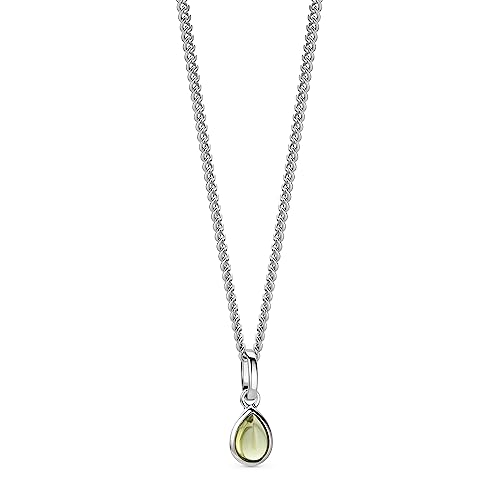 OROVI Schmuck Damen Tropfen Peridot Kette mit...