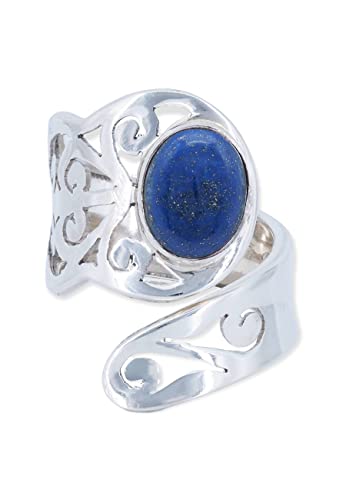 Ring 925 Silber Lapis Lazuli blauer Stein...