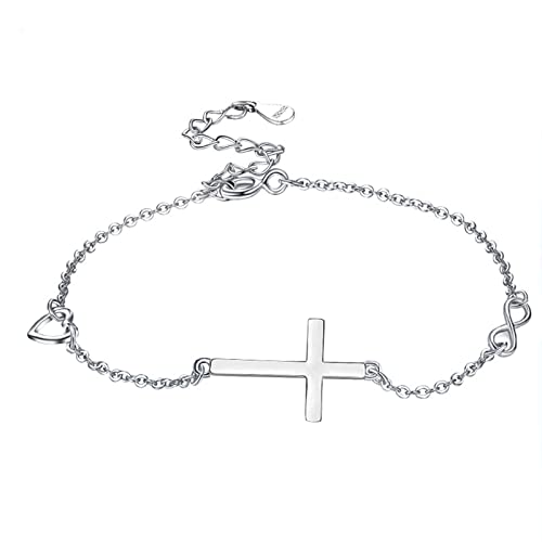 Bo Win 925 Sterling Silber Armband Kreuz Armband...