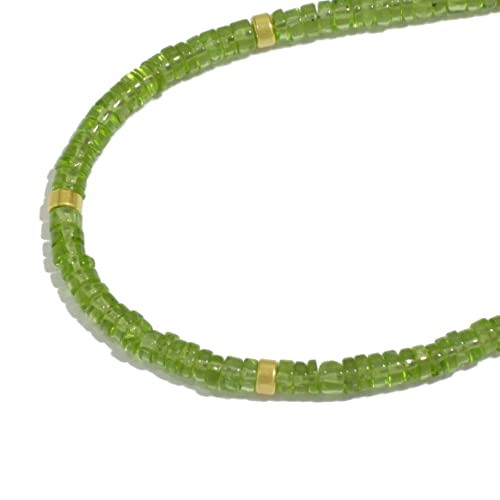 Kette Peridot, Silber vergoldet