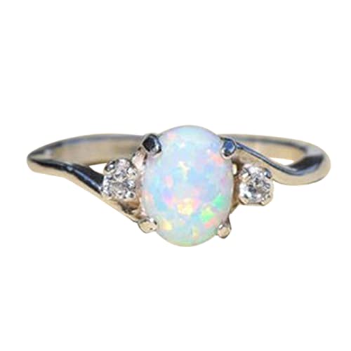 COTTNY Opal Stein Diamantring Ringe Silber Ring...