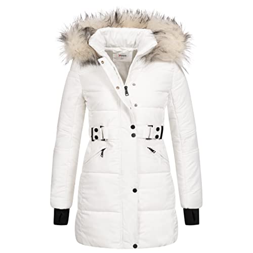 Elara Damen Winterjacke Schwarz Chunkyrayan...