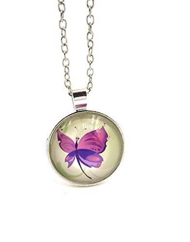 Schmetterling Cabochon Kette 60 cm Damen Schmuck...