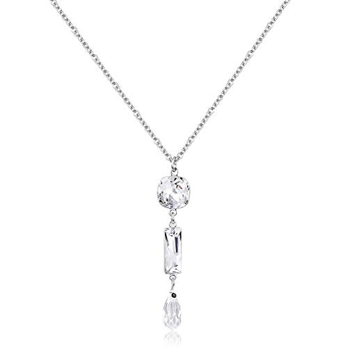 Nobel Damen-Kette Silber Swarovski Kristalle...