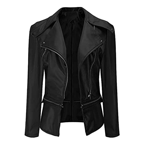 Rumity Damen Jacke klassisch Bikerjacke elegant...